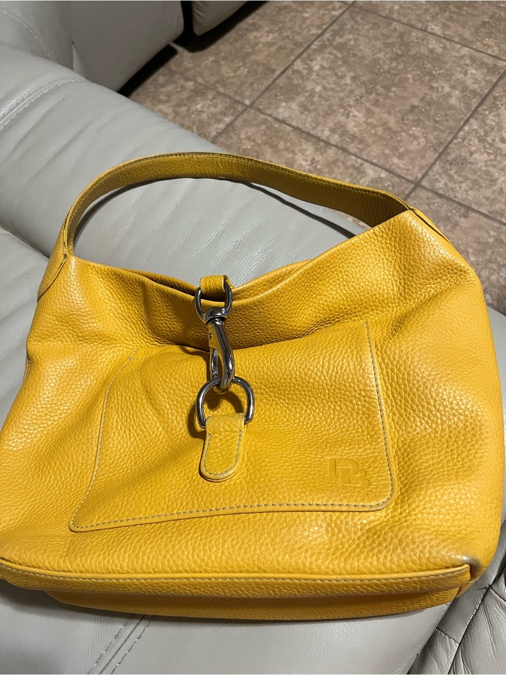 Dooney & Bourke Yellow Leather Hobo Bag